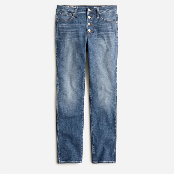 J CREW SLIM STRAIGHT LEG LODGE WASH BUTTON FLY JEANS NWT SZ 32 - Picture 4 of 4